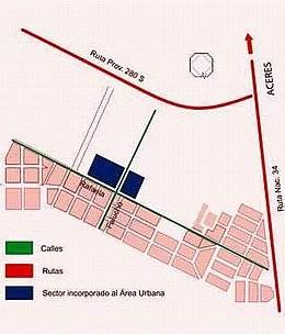 El plano municipal muestra el sector que ha sido incorporado al ejido urbano.