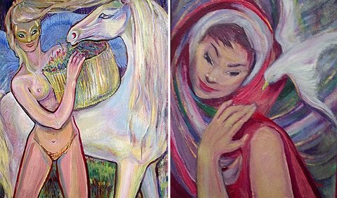 Dos obras de la sunchalense Pilar Monserrat. Los artistas locales pueden aportar al Museo Donato.