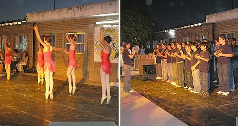 Dos momentos de la celebración por las dos décadas.