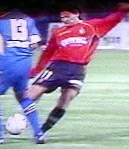 A mediados de febrero del 2005, Carnero enfrentó a Boca por la Libertadores Imagen TV).