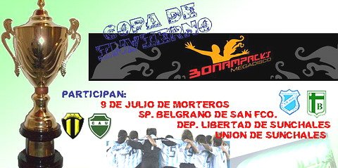 El afiche que convoca a la gente a presenciar los cotejos.