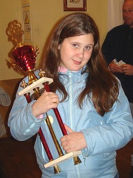 Romanela Colautti: trofeo y la clasificación (Marcela Colautti).