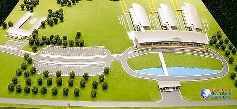 La maqueta del modelo terminado estaba en exhibición en el lugar, anticipando cómo quedará el sitio.