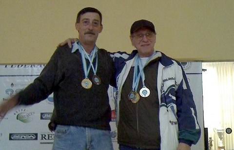 Balderrama y Miñio, en la coronación en Buenos Aires.