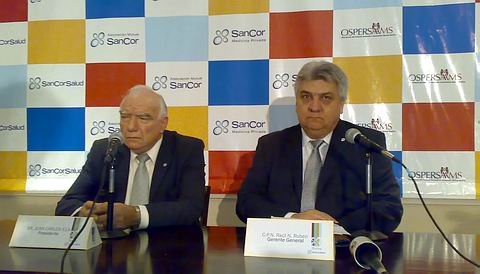 Los directivos de Sancor Salud, en la rueda de prensa.