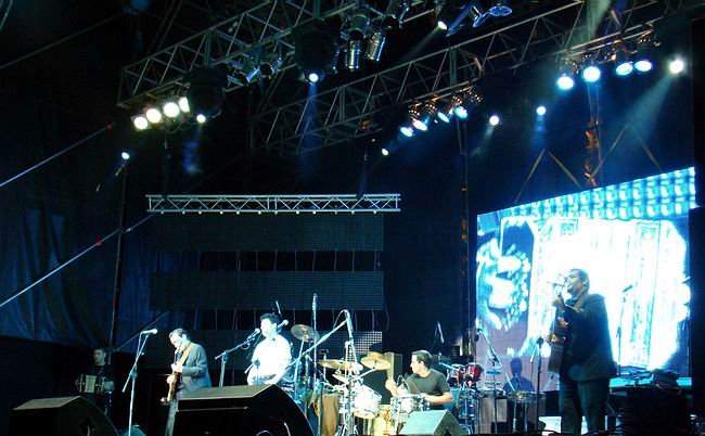 Los De Minetti, en diciembre, cuando actuaron en el camping de Atilra.