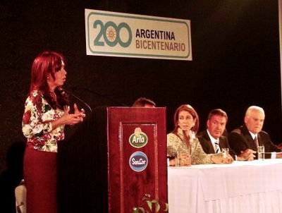 Cristina, en pleno discurso (Foto: Radio Belgrano).