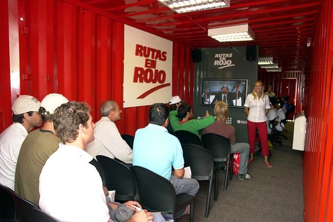 El microcine de Rutas en Rojo (Foto: Prensa Sancor Seguros).