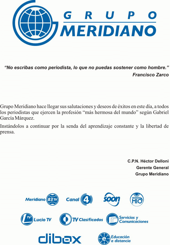 Saludo del Grupo Meridiano.