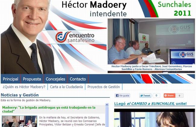 Página web del candidato de Encuentro Santafesino.