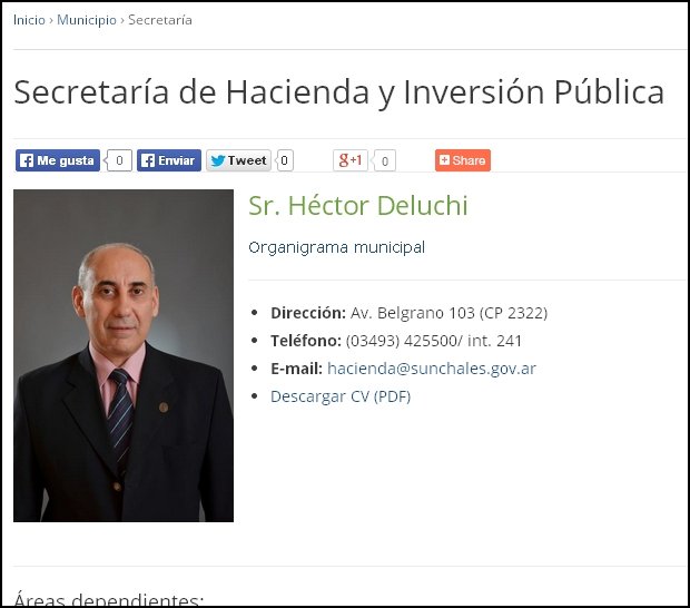 La web municipal, tal cual seguía pudiéndose ver anoche, semanas después del alejamiento del funcionario.