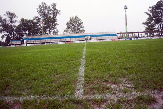 Así lucía el estadio de Gimnasia en la tarde de hoy.